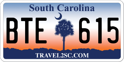 SC license plate BTE615