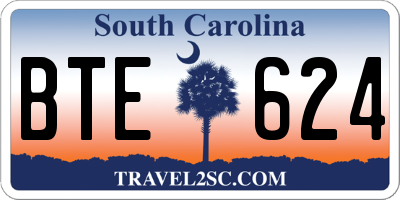 SC license plate BTE624