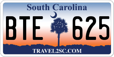 SC license plate BTE625