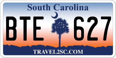 SC license plate BTE627