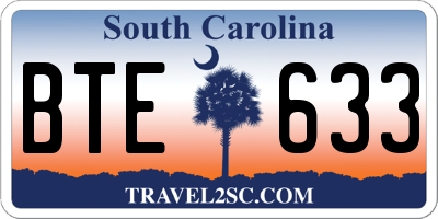 SC license plate BTE633