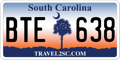 SC license plate BTE638
