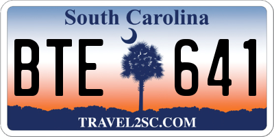 SC license plate BTE641