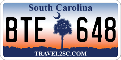 SC license plate BTE648