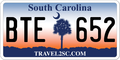SC license plate BTE652