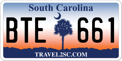 SC license plate BTE661