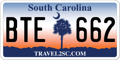 SC license plate BTE662