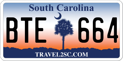 SC license plate BTE664