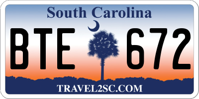 SC license plate BTE672