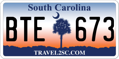SC license plate BTE673