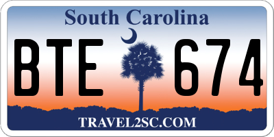 SC license plate BTE674
