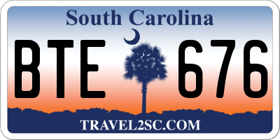 SC license plate BTE676