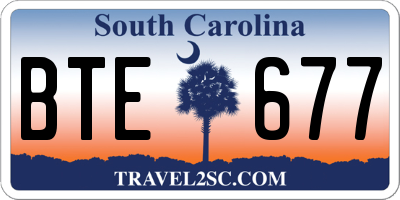 SC license plate BTE677