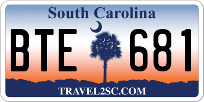 SC license plate BTE681