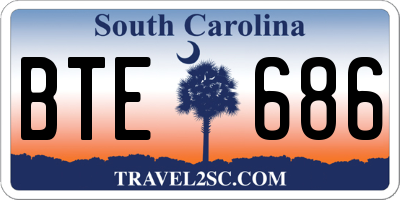 SC license plate BTE686