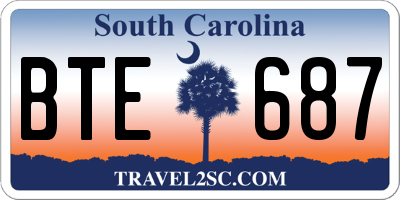 SC license plate BTE687
