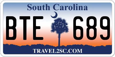 SC license plate BTE689