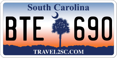 SC license plate BTE690
