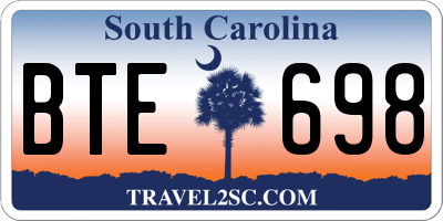 SC license plate BTE698