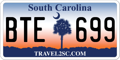 SC license plate BTE699