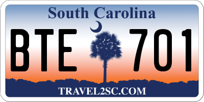 SC license plate BTE701