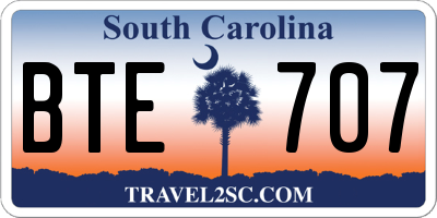 SC license plate BTE707