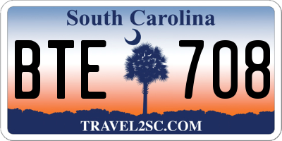 SC license plate BTE708
