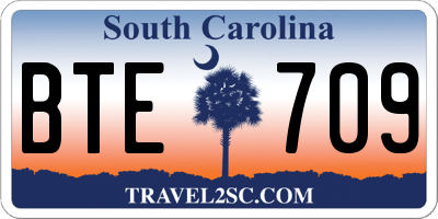 SC license plate BTE709