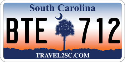 SC license plate BTE712