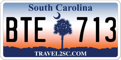 SC license plate BTE713