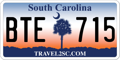 SC license plate BTE715