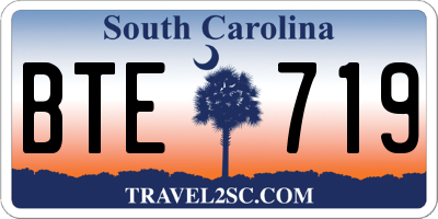 SC license plate BTE719