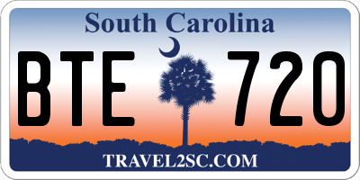 SC license plate BTE720