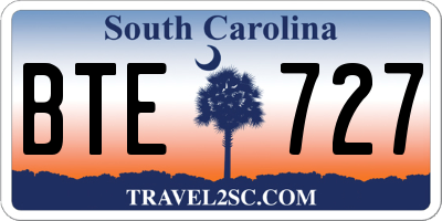SC license plate BTE727