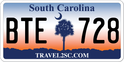SC license plate BTE728