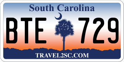 SC license plate BTE729