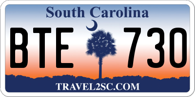 SC license plate BTE730