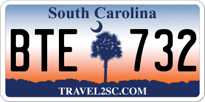 SC license plate BTE732