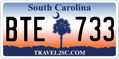 SC license plate BTE733