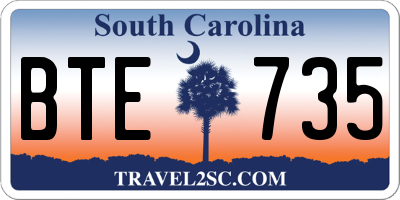SC license plate BTE735