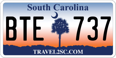 SC license plate BTE737