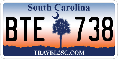 SC license plate BTE738