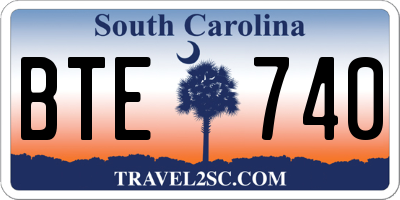 SC license plate BTE740