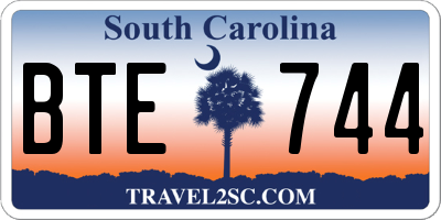 SC license plate BTE744