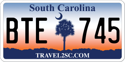 SC license plate BTE745