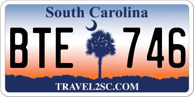 SC license plate BTE746