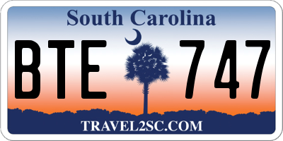 SC license plate BTE747