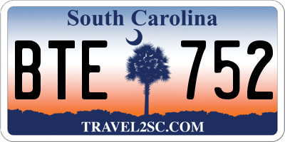 SC license plate BTE752