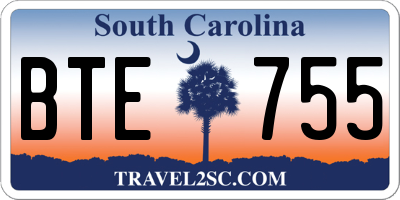 SC license plate BTE755