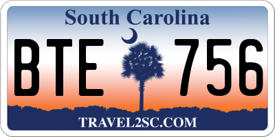 SC license plate BTE756